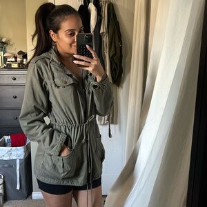 GREEN CINCHED JACKET